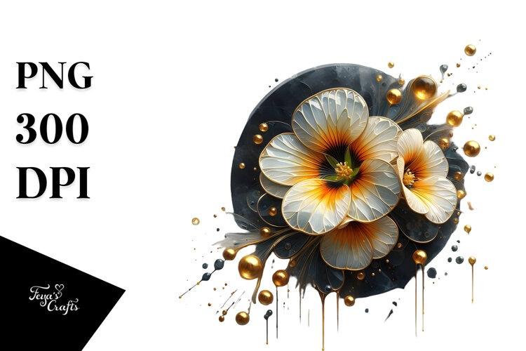 Abstract Nasturtium, Transparent PNG example image 1