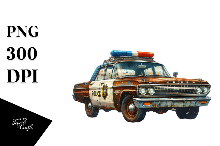 Rusted Police Car with Confetti, 20 oz Tumbler PNG