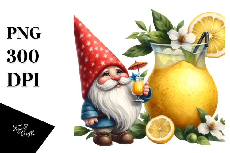 Whimsical Gnome Cocktail Summer Clothes PNG