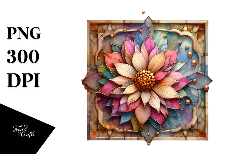 Abstract Stained Zinnia, High-Res PNG