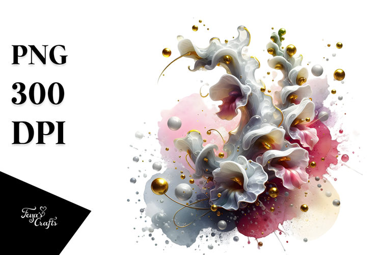 Abstract Snapdragon Made of , Watercolor PNG