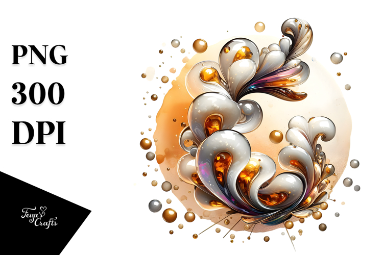 Abstract -Like Snapdragon with Golden Insertions PNG