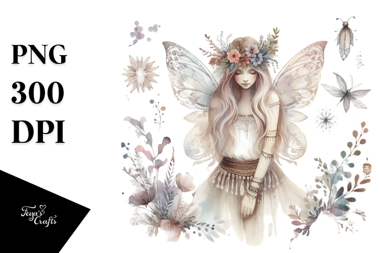 Whimsical Boho Fairy, Transparent PNG