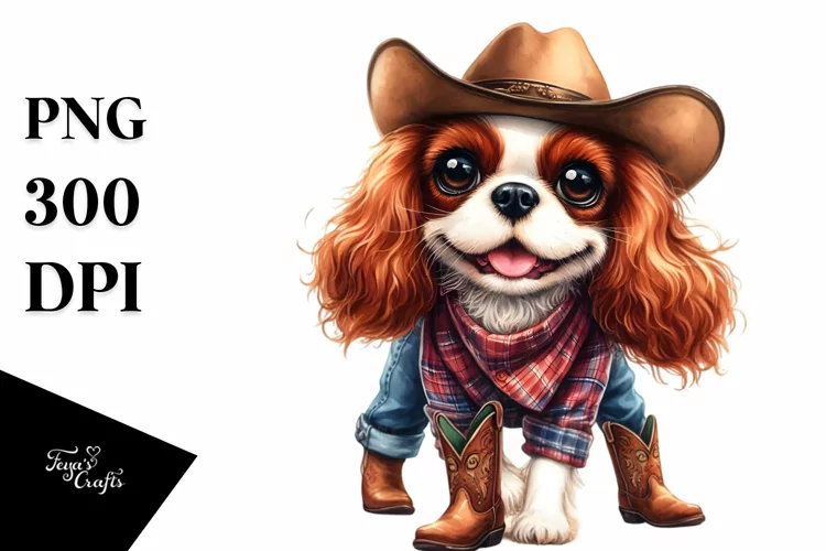 Funny Cavalier King Charles Spaniel Watercolor | Sublimation