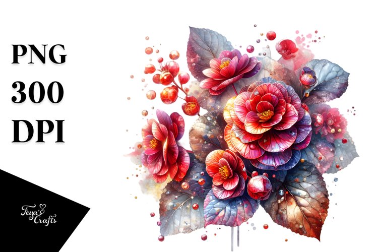 Detailed Shiny Floral Begonia