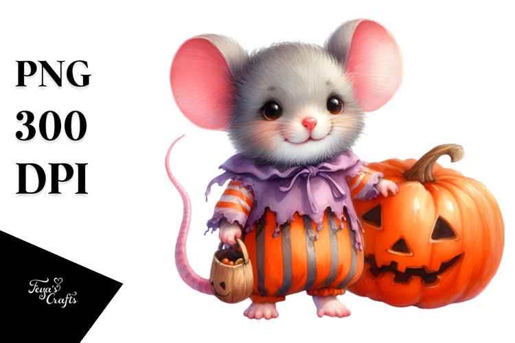 Vibrant Drawing Halloween Mouse Pumpkins Clipart