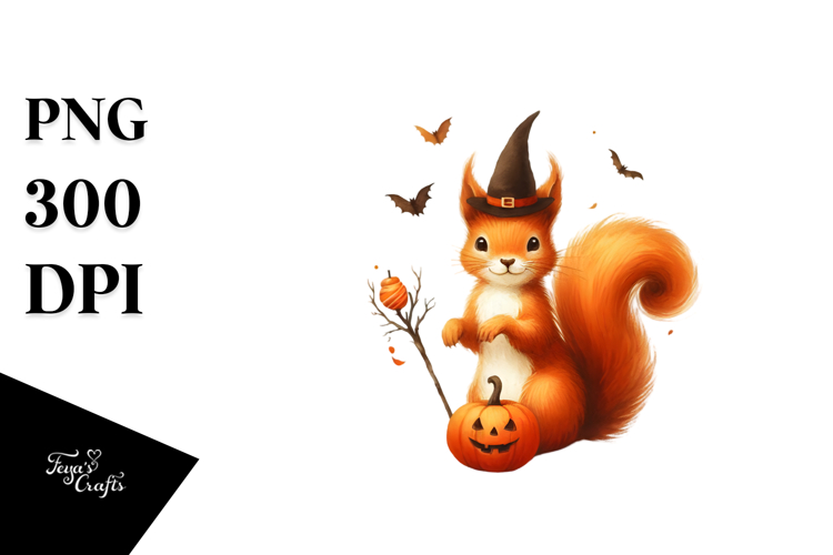 Simple Halloween Squirrel Design, PNG