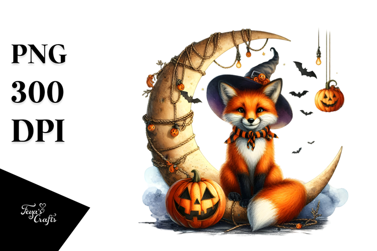 Foxy Halloween Moon, PNG