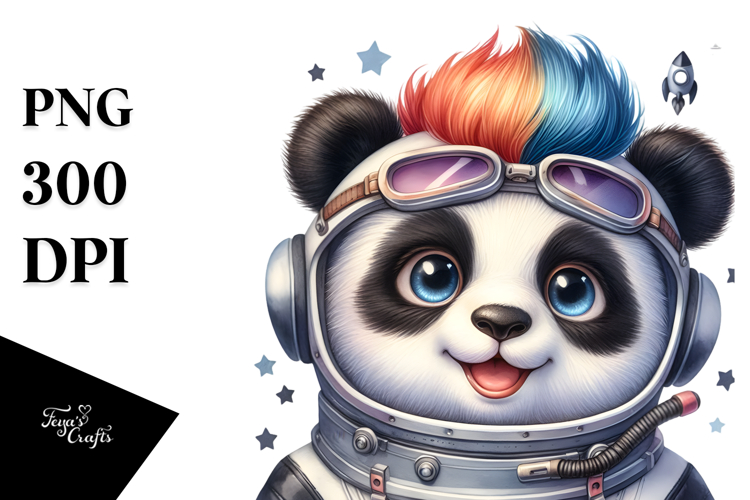 Cool Panda with Astronaut Helmet, PNG