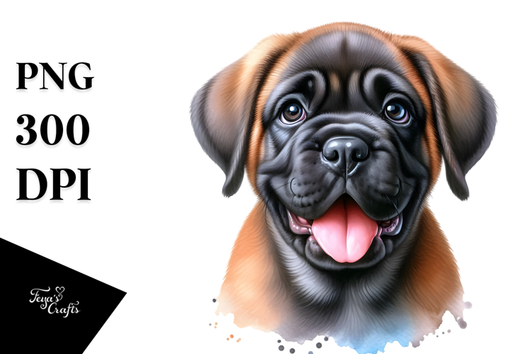 Cute Baby Mastiff PNG