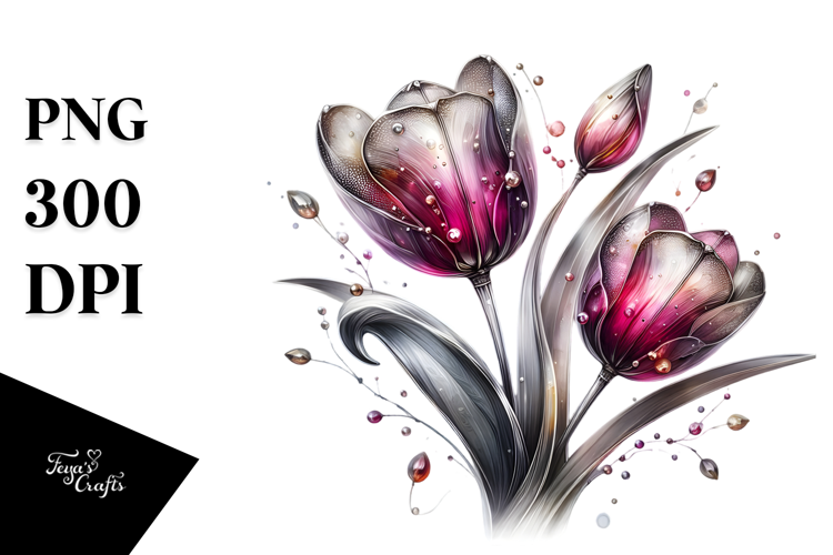 Tulip with Metalic Insertions, PNG