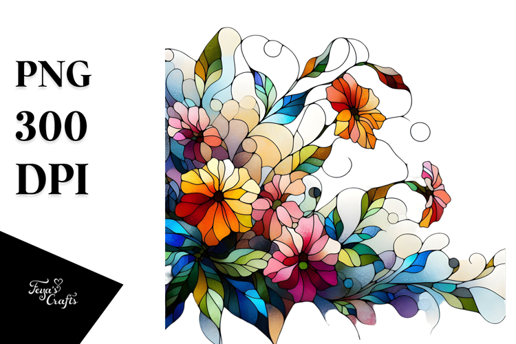 Abstract Impatiens Stained PNG