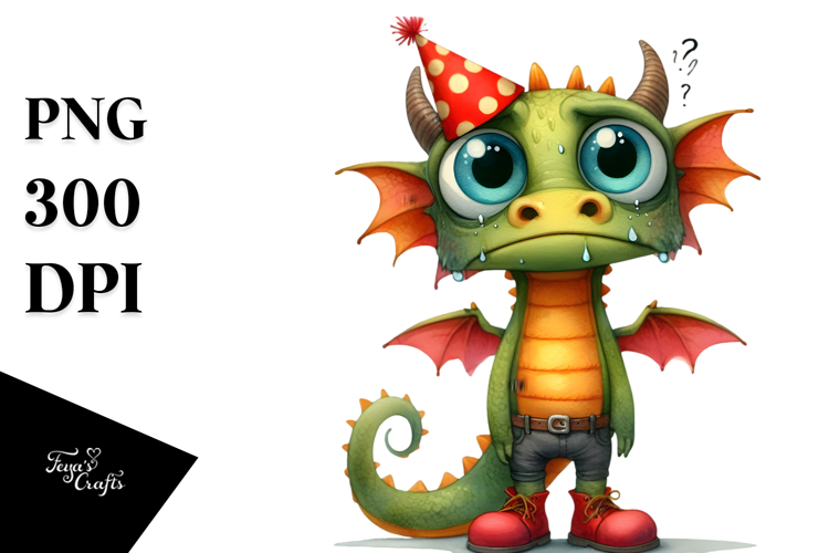 Expressive Dragon Party Clipart