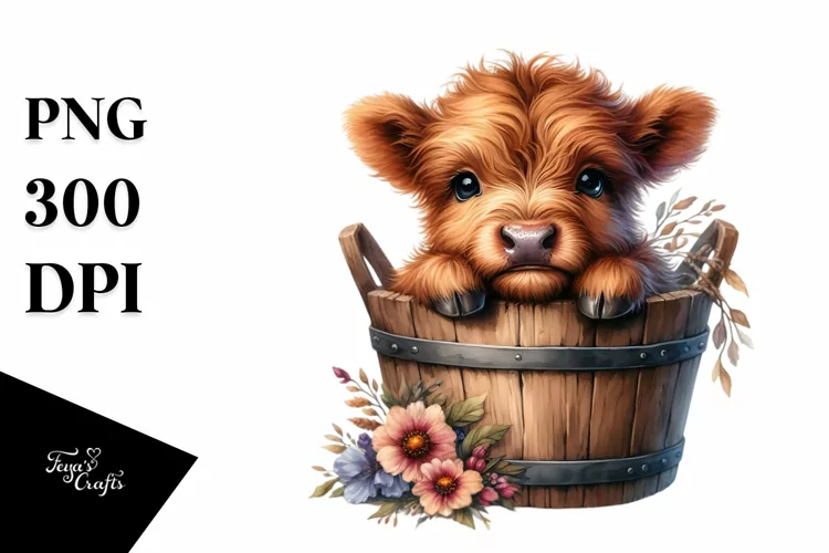 Cute Baby Highland Cow, Transparent PNG