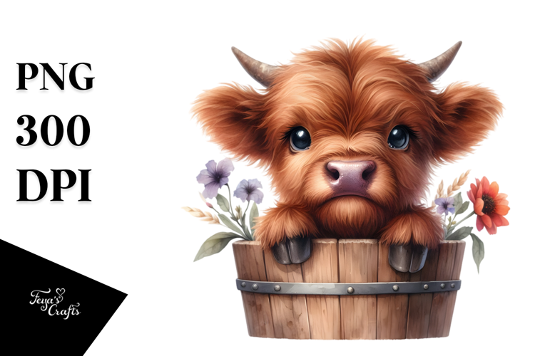 Cute Baby Highland Cow, Transparent PNG