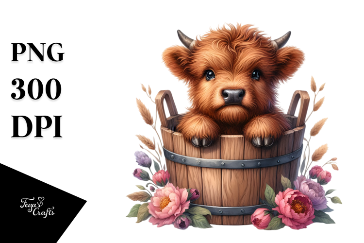 Cute Baby Highland Cow, Transparent PNG