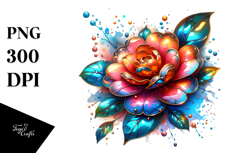 Shiny Camellia Watercolor