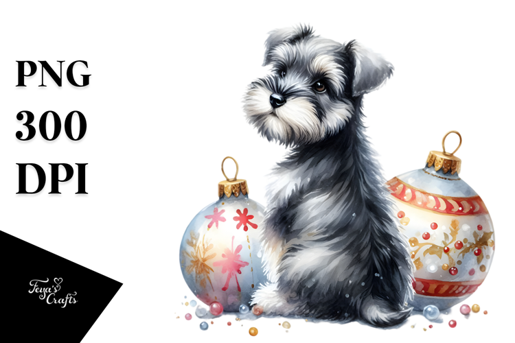 Cute Miniature Schnauzer, High-Res PNG