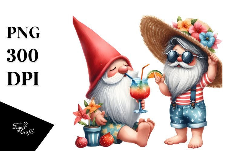 Whimsical Gnome Cocktail Summer Clothes PNG