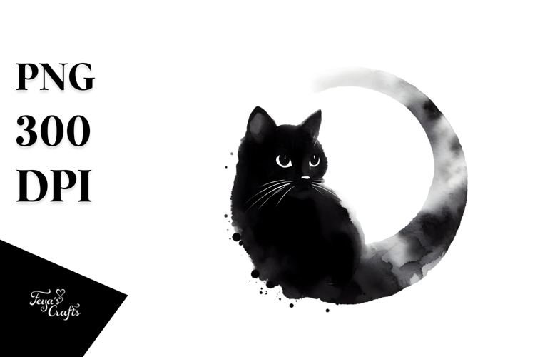 Simple Black Cat, Transparent PNG example image 1
