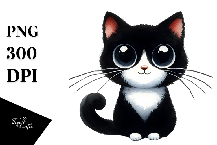 Funny Black Cat Image PNG