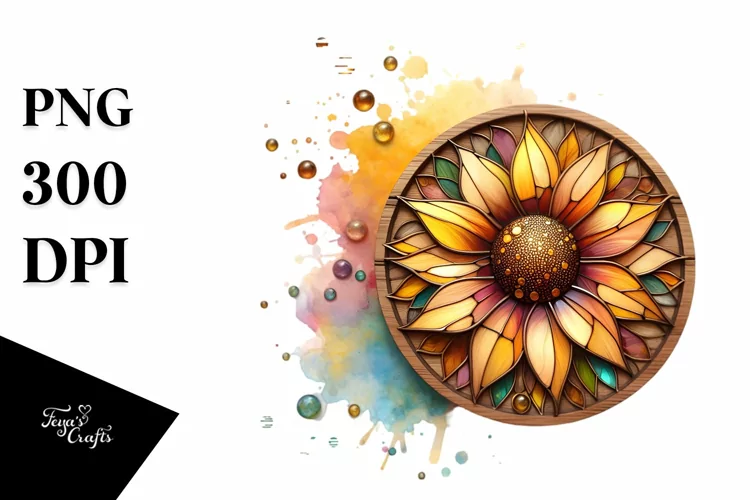 Wooden Sunflower Made of Material
