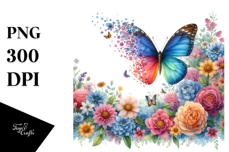 Colorful Butterfly Painting PNG example image 1