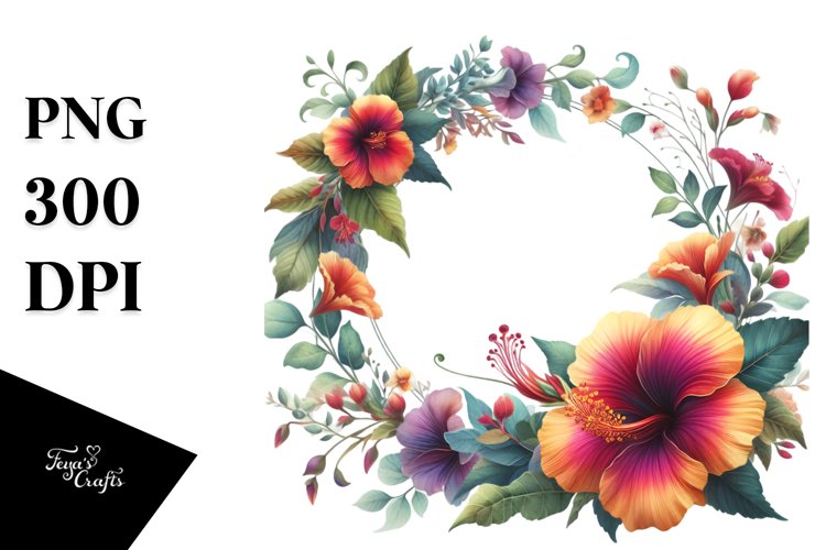 Vibrant Tinamou Floral Frame example image 1