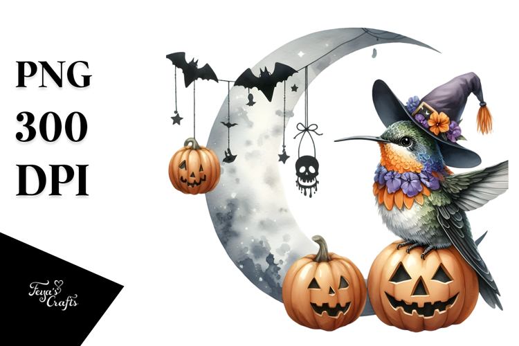 Hummingbird Dressed for Halloween PNG