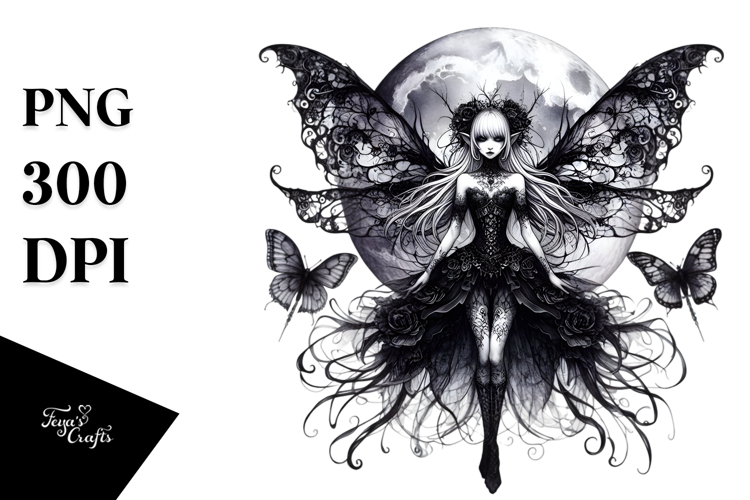 Vibrant Gothic Fairy PNG