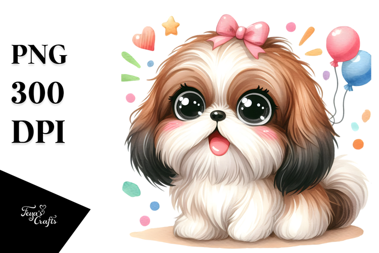 Happy Shih Tzu Cartoon PNG