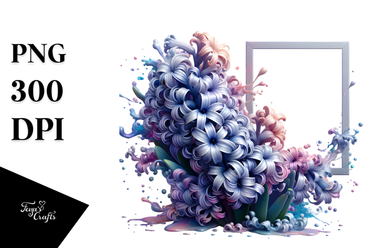 Abstract Shiny Hyacinth Frame PNG