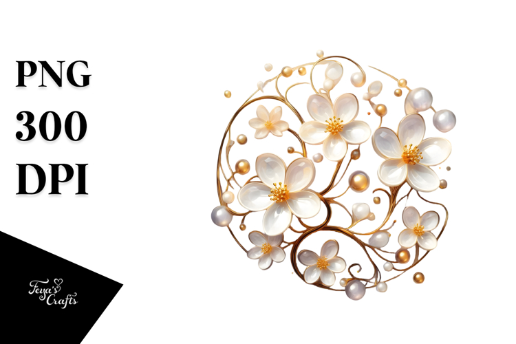 Glossy Jasmine, Watercolor PNG