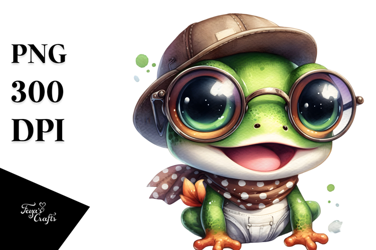 Cute Baby Frog, High-Res PNG