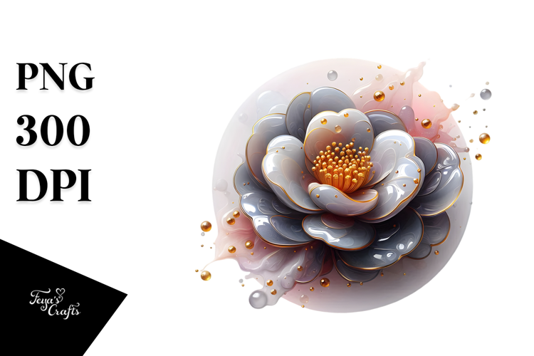 Abstract Glossy Camellia PNG