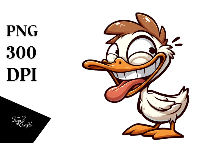 Goofy Duck with Silly Smirk PNG