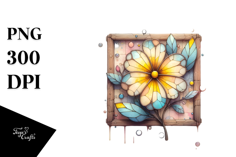 Pastel Stained Wooden Primrose, PNG