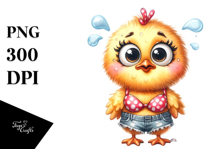 Funny Chick Beachwear Clipart