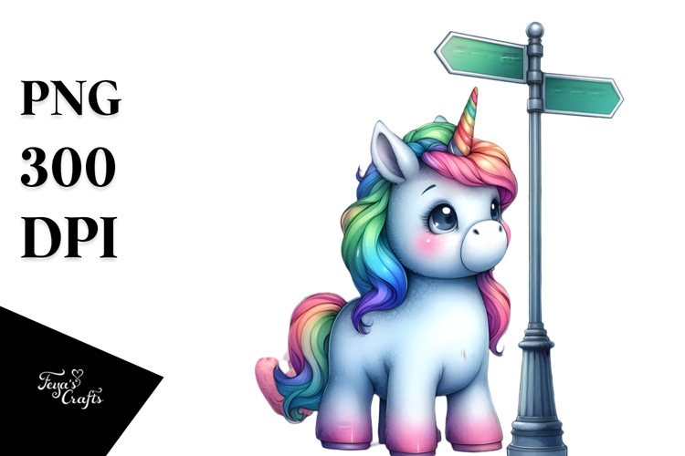 Baby Unicorn on Street Corner, Transparent PNG