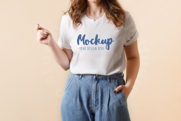 White Tshirt Mockup Image 19
