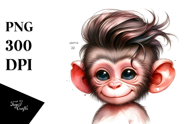 Cute Baby Monkey PNG