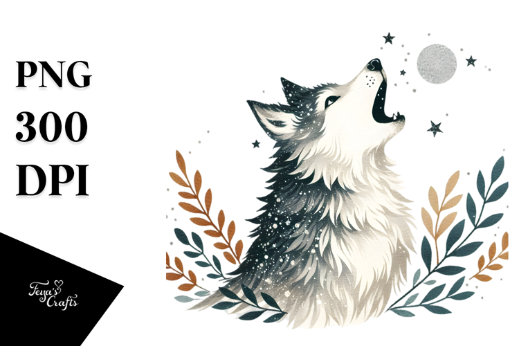 Howling Wolf Clipart Image 16