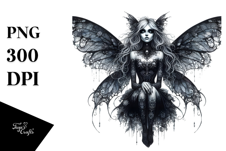 Detailed Watercolor Gothic Fairy