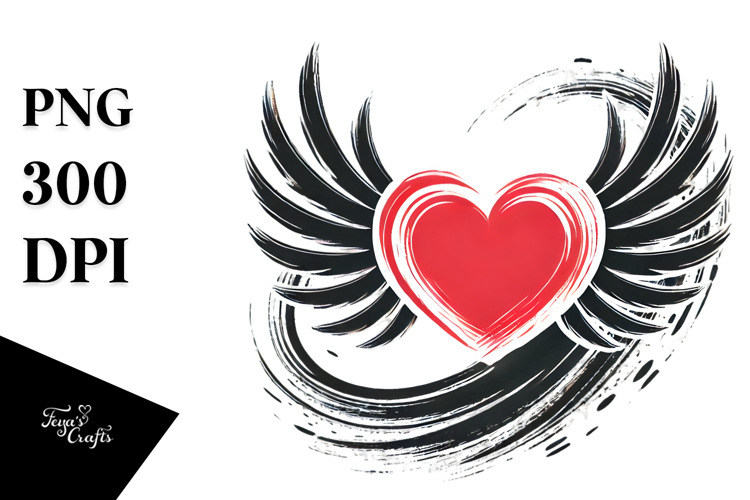 Heart with Wings, Transparent PNG