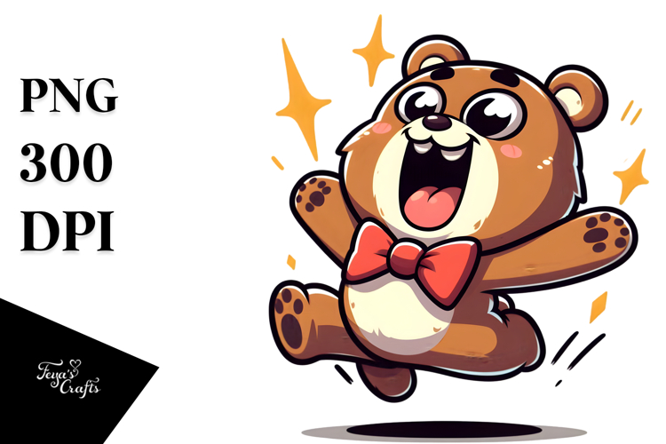 Goofy Cartoon Bear, PNG