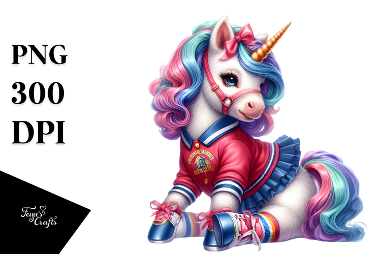 Baby Unicorn in Collegiate Shag Dress, Transparent PNG
