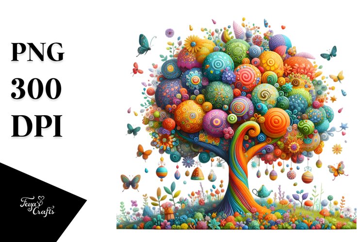 Colorful Tree|Sublimation | Clipart example image 1