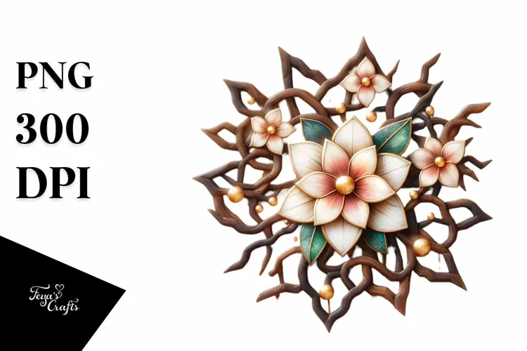 Stained Gardenia with Golden Insertions | Sublimation |