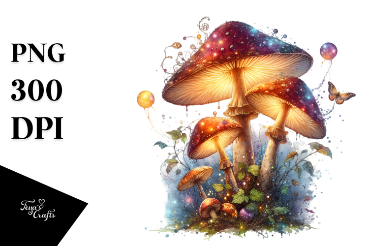 Vibrant Mushroom Magic PNG