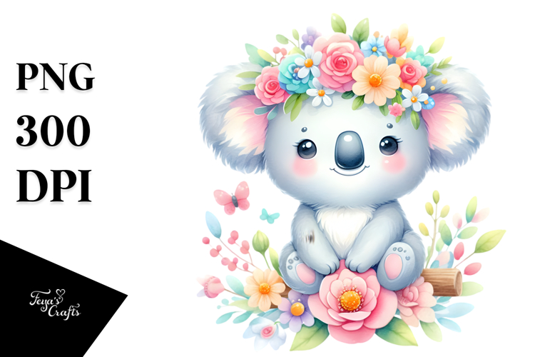Vibrant Cartoon-Style Watercolor Flower
